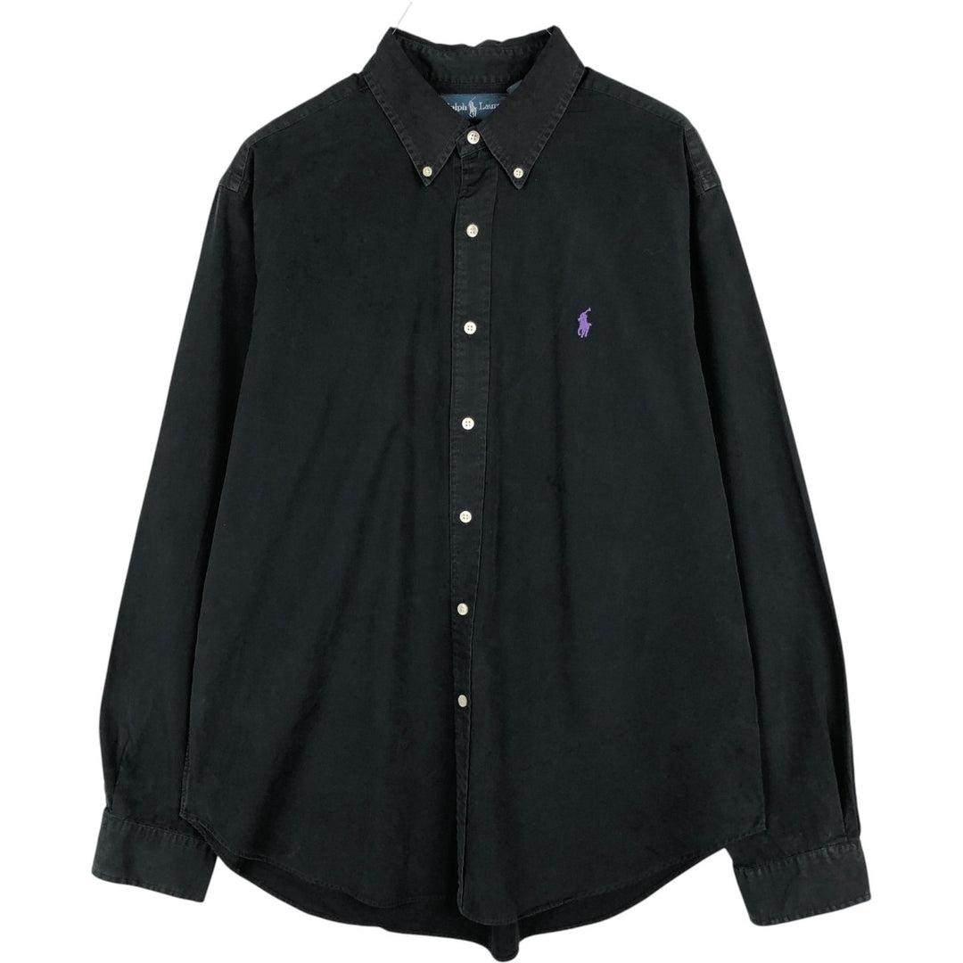 Ralph Lauren Classic Fit Long Sleeve Button Down Shirt Men's XL cotton black type Vintage Second Hand