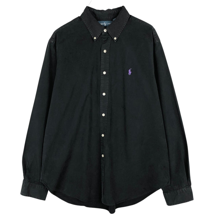 Ralph Lauren Classic Fit Long Sleeve Button Down Shirt Men's XL cotton black type Vintage Second Hand
