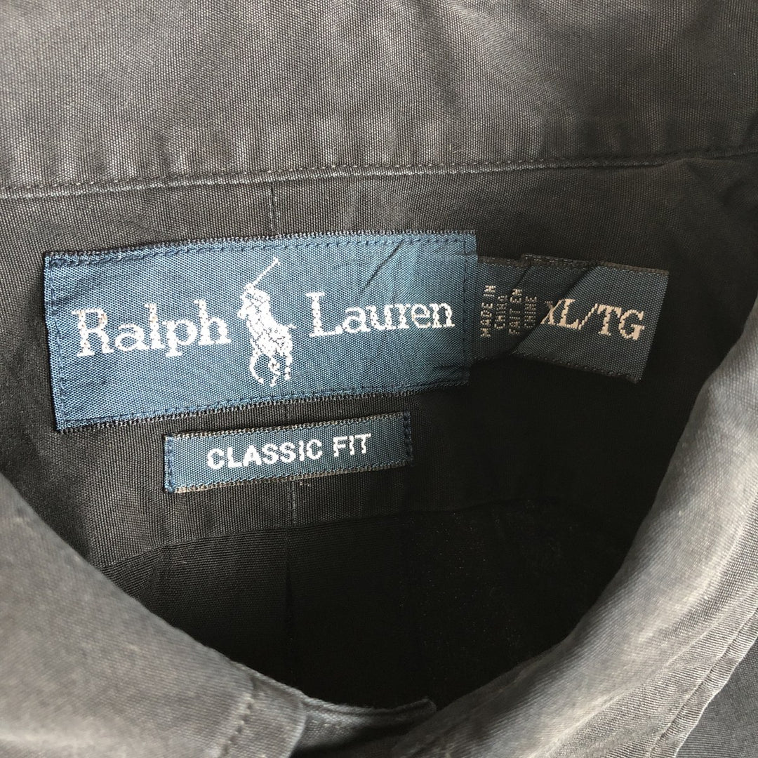Ralph Lauren Classic Fit Long Sleeve Button Down Shirt Men's XL cotton black type Vintage Second Hand