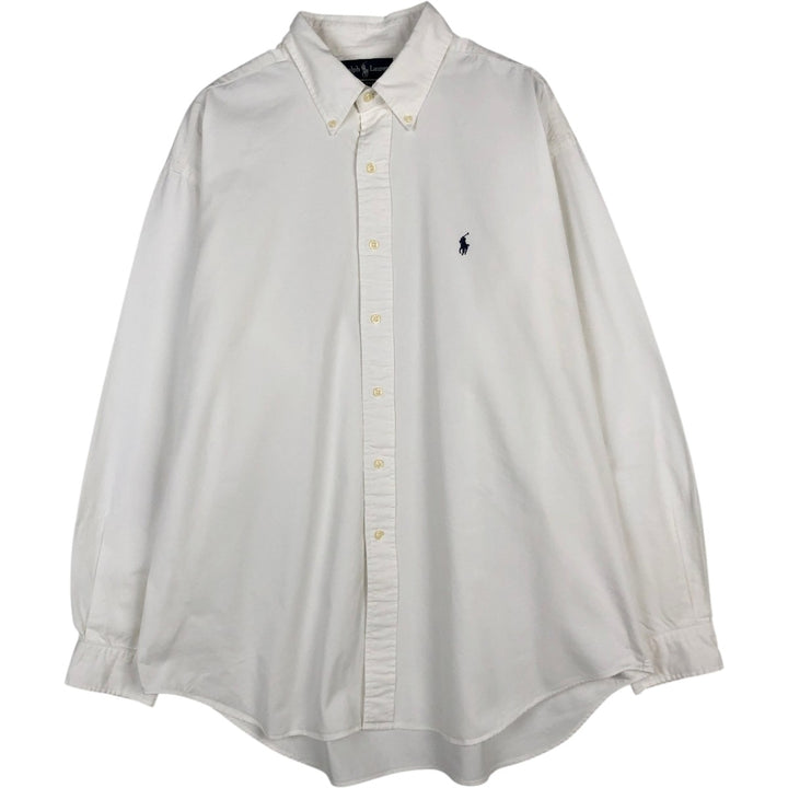 Ralph Lauren BLAIRE long-sleeved button-down shirt, men's XXL cotton white type Vintage Second Hand