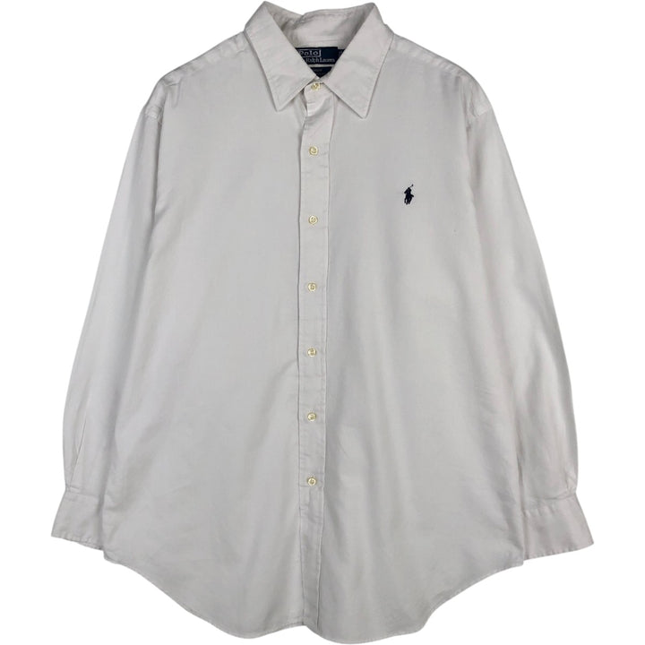 Ralph Lauren ANDREW herringbone long-sleeve button-down shirt, men's size XL. cotton white type Vintage Second Hand