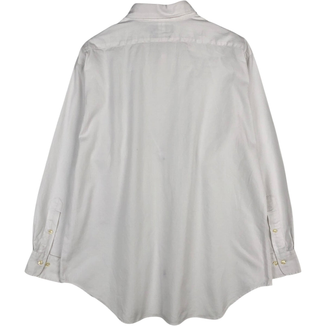 Ralph Lauren ANDREW herringbone long-sleeve button-down shirt, men's size XL. cotton white type Vintage Second Hand