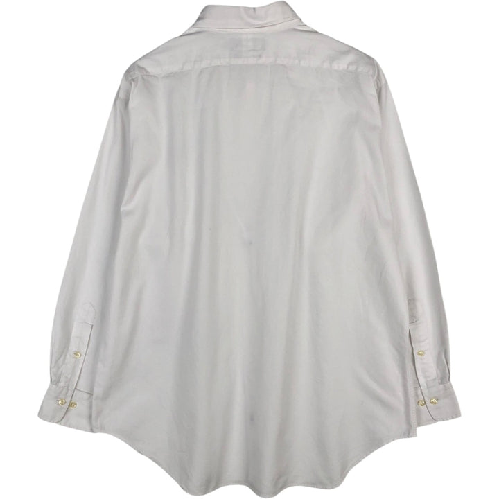 Ralph Lauren ANDREW herringbone long-sleeve button-down shirt, men's size XL. cotton white type Vintage Second Hand