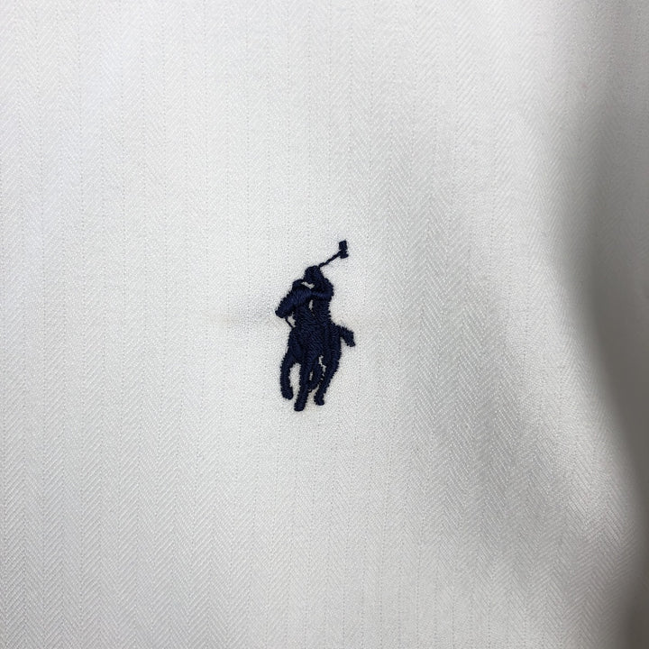 Ralph Lauren ANDREW herringbone long-sleeve button-down shirt, men's size XL. cotton white type Vintage Second Hand