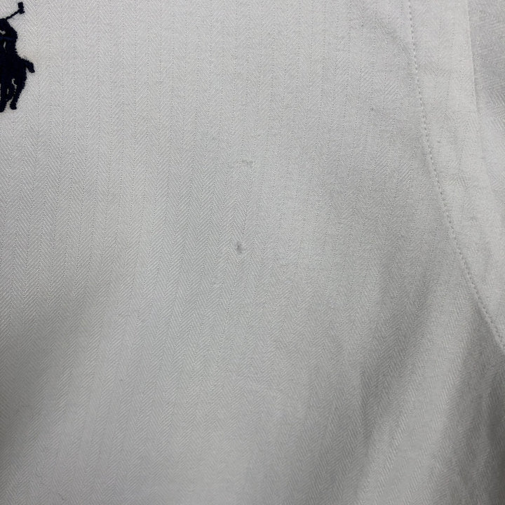 Ralph Lauren ANDREW herringbone long-sleeve button-down shirt, men's size XL. cotton white type Vintage Second Hand