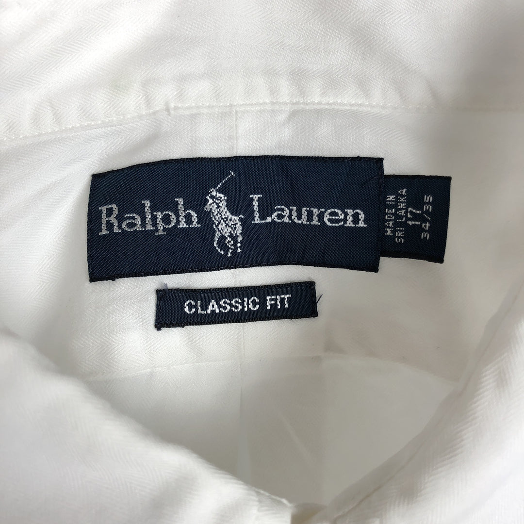 Ralph Lauren Classic Fit Long Sleeve Button Down Shirt Men's XL cotton white type Vintage Second Hand