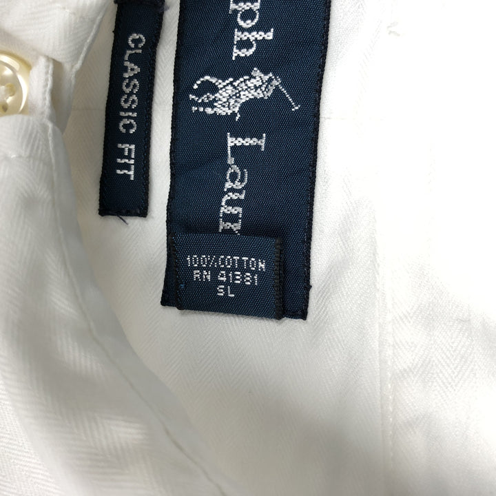 Ralph Lauren Classic Fit Long Sleeve Button Down Shirt Men's XL cotton white type Vintage Second Hand