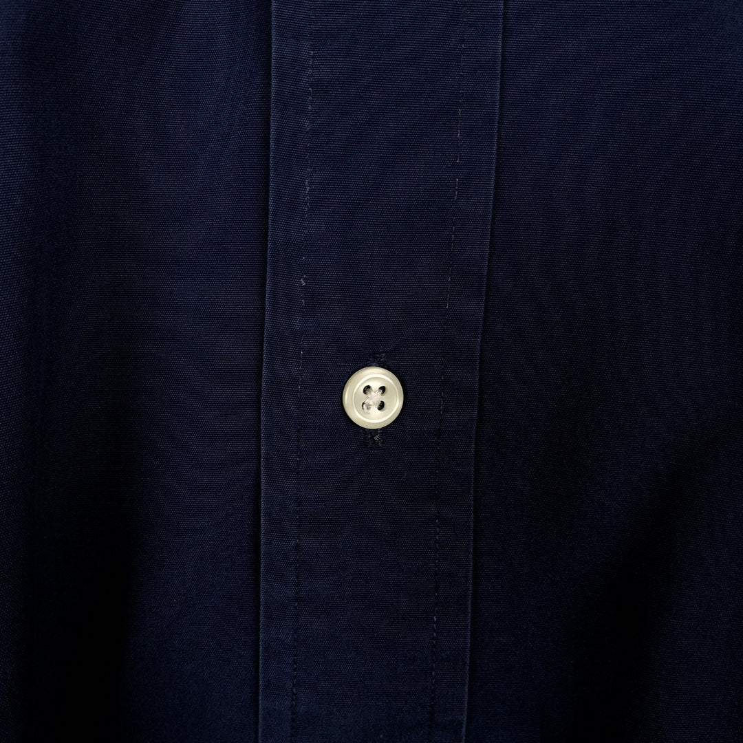 Ralph Lauren Classic Fit Long Sleeve Button Down Shirt Men's XL cotton Navy blue Vintage Second Hand