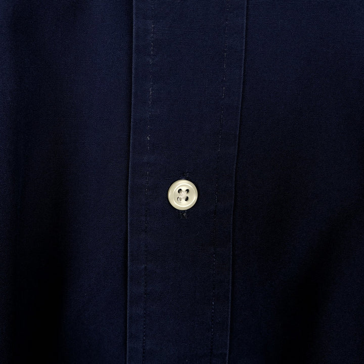Ralph Lauren Classic Fit Long Sleeve Button Down Shirt Men's XL cotton Navy blue Vintage Second Hand