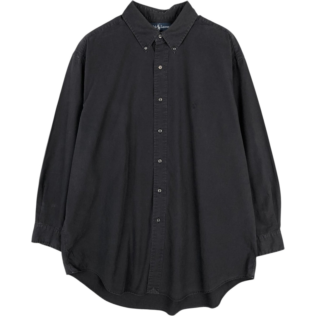 Ralph Lauren YARMOUTH long sleeve button down shirt, men's XL size cotton black type Vintage Second Hand