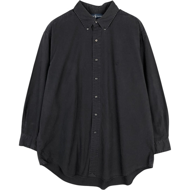 Ralph Lauren YARMOUTH long sleeve button down shirt, men's XL size cotton black type Vintage Second Hand
