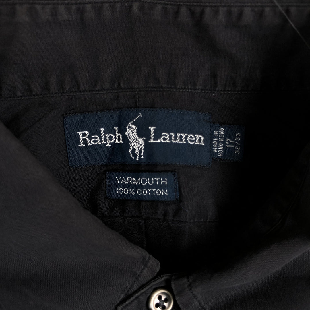 Ralph Lauren YARMOUTH long sleeve button down shirt, men's XL size cotton black type Vintage Second Hand