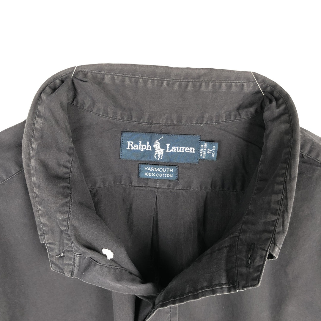 Ralph Lauren YARMOUTH long sleeve button down shirt, men's XL size cotton black type Vintage Second Hand