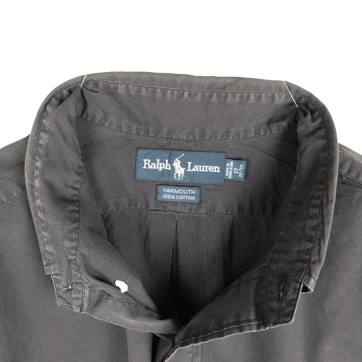 Ralph Lauren YARMOUTH long sleeve button down shirt, men's XL size cotton black type Vintage Second Hand