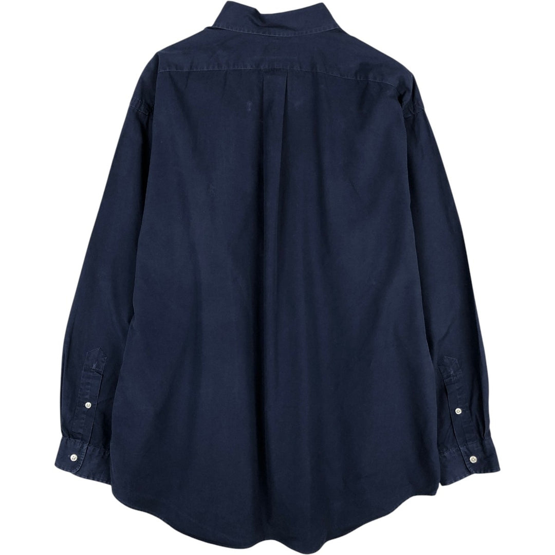 Ralph Lauren BLAKE Long-Sleeve Button-Down Shirt, Men's Size XXL (equivalent) cotton navy blue type Vintage Second Hand