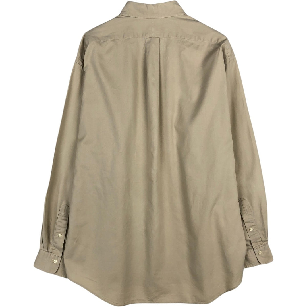 Ralph Lauren long sleeve button down shirt, men's XL size cotton Beige type Vintage Second Hand