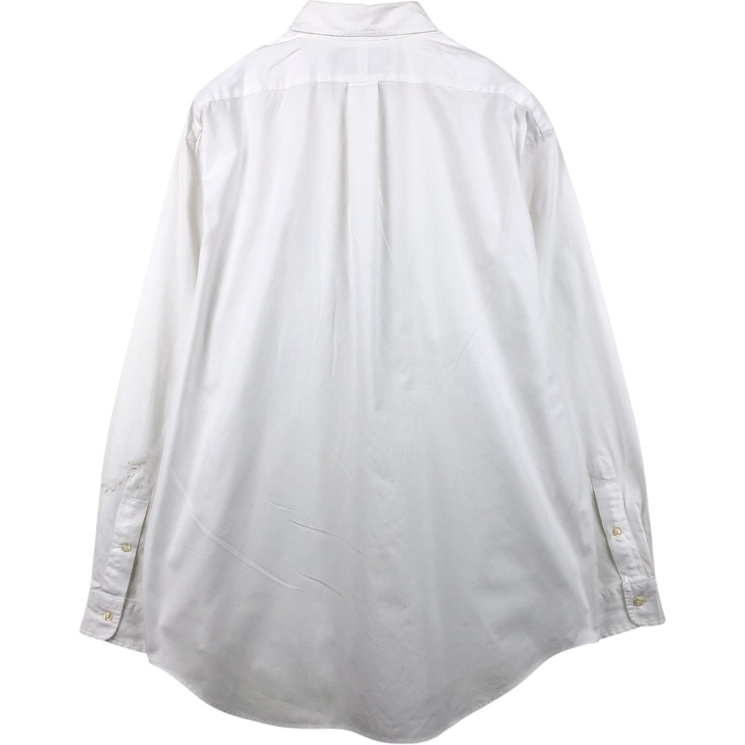Ralph Lauren YARMOUTH long-sleeved button-down shirt, men's XL, Oxford cotton white type Vintage Second Hand
