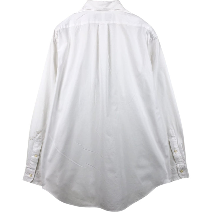 Ralph Lauren YARMOUTH long-sleeved button-down shirt, men's XL, Oxford cotton white type Vintage Second Hand