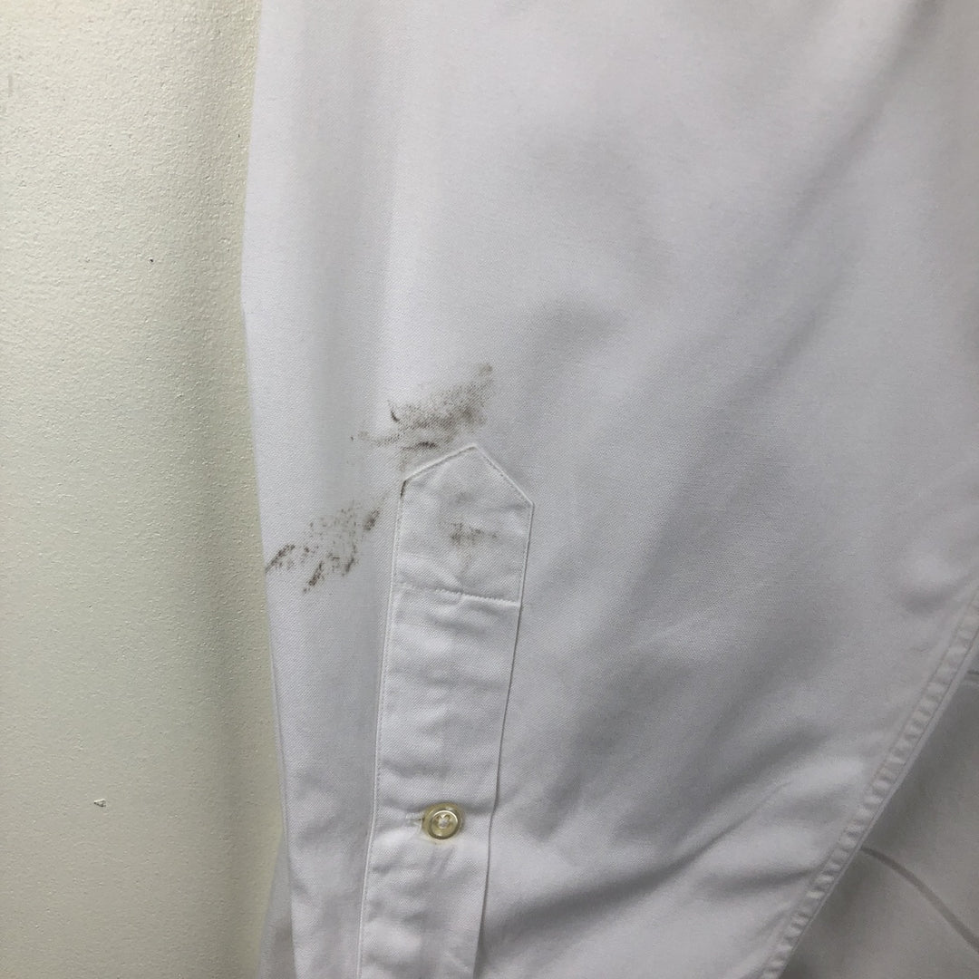 Ralph Lauren YARMOUTH long-sleeved button-down shirt, men's XL, Oxford cotton white type Vintage Second Hand