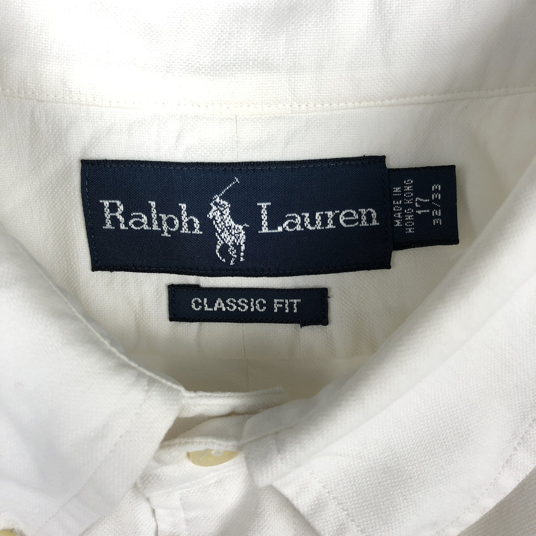 Ralph Lauren Classic Fit Long Sleeve Button Down Shirt Men's XXL cotton white type Vintage Second Hand