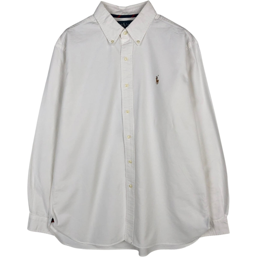 Ralph Lauren Classic Fit Long Sleeve Button Down Shirt, Men's Size L cotton white type Vintage Second Hand