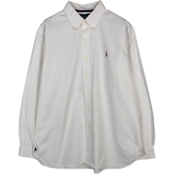 Ralph Lauren Classic Fit Long Sleeve Button Down Shirt, Men's Size L cotton white type Vintage Second Hand