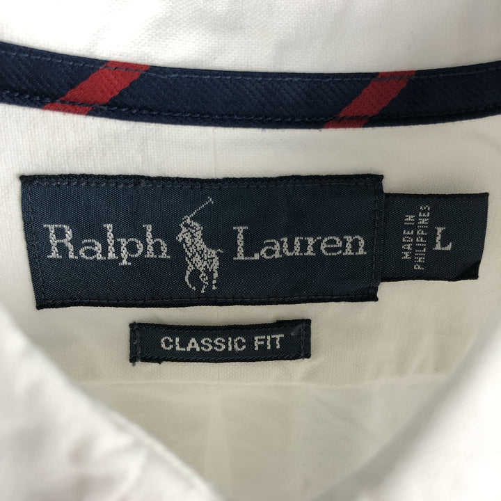 Ralph Lauren Classic Fit Long Sleeve Button Down Shirt, Men's Size L cotton white type Vintage Second Hand