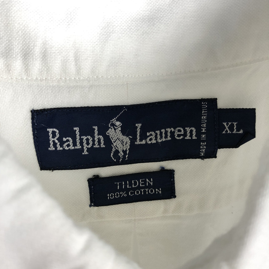 Ralph Lauren TILDEN Long-Sleeve Button-Down Shirt, Men's Size XXL (approx.) cotton white type Vintage Second Hand