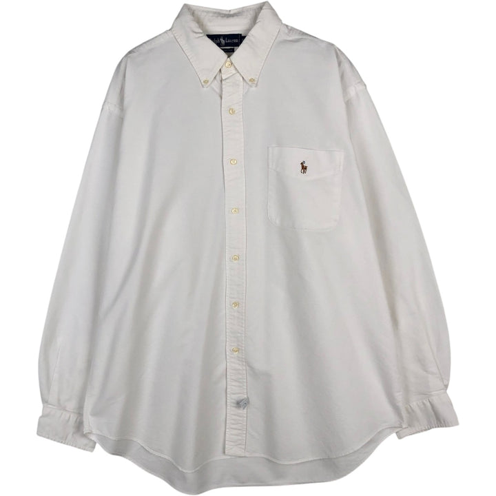 Ralph Lauren long sleeve button down shirt, men's XXL size cotton white type Vintage Second Hand