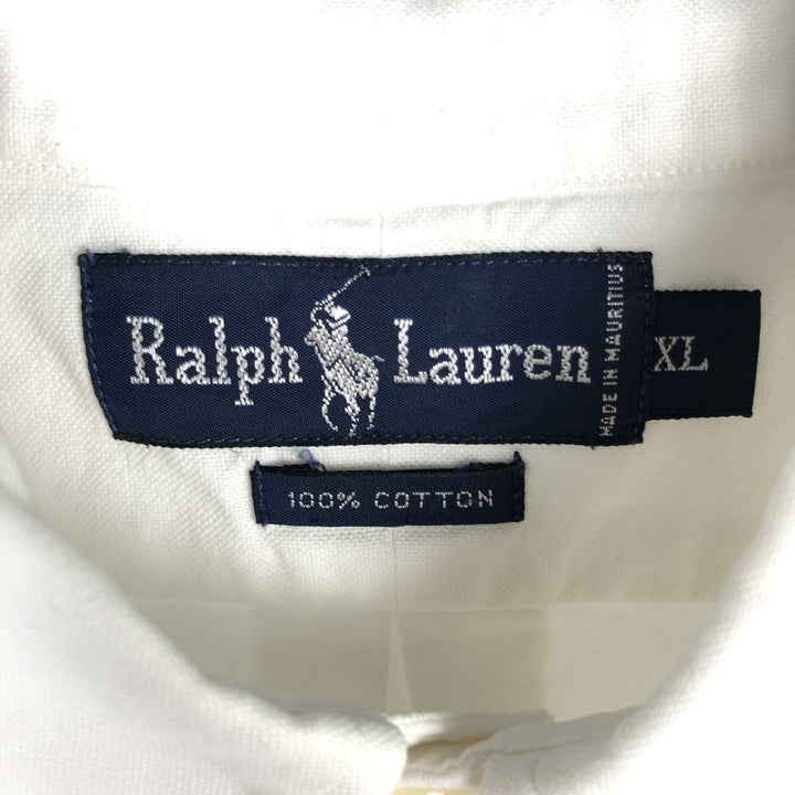 Ralph Lauren long sleeve button down shirt, men's XXL size cotton white type Vintage Second Hand