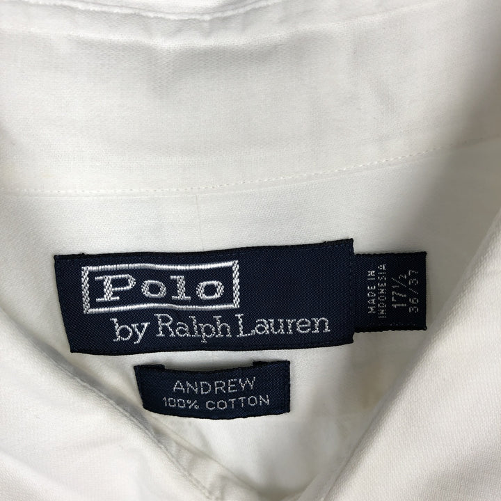 Ralph Lauren ANDREW Long-Sleeve Cotton Shirt, Men's Size XXL (approx.) cotton white type Vintage Second Hand