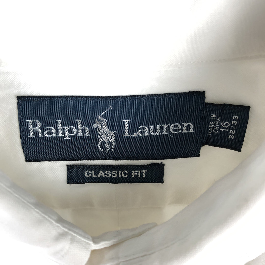 Ralph Lauren Classic Fit Long Sleeve Button Down Shirt, Men's Size L cotton white type Vintage Second Hand