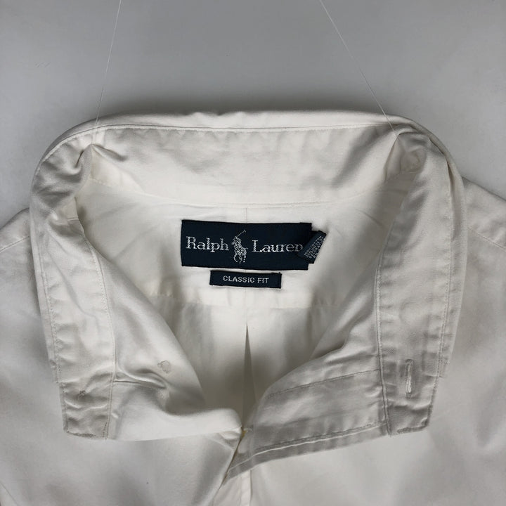 Ralph Lauren Classic Fit Long Sleeve Button Down Shirt, Men's Size L cotton white type Vintage Second Hand