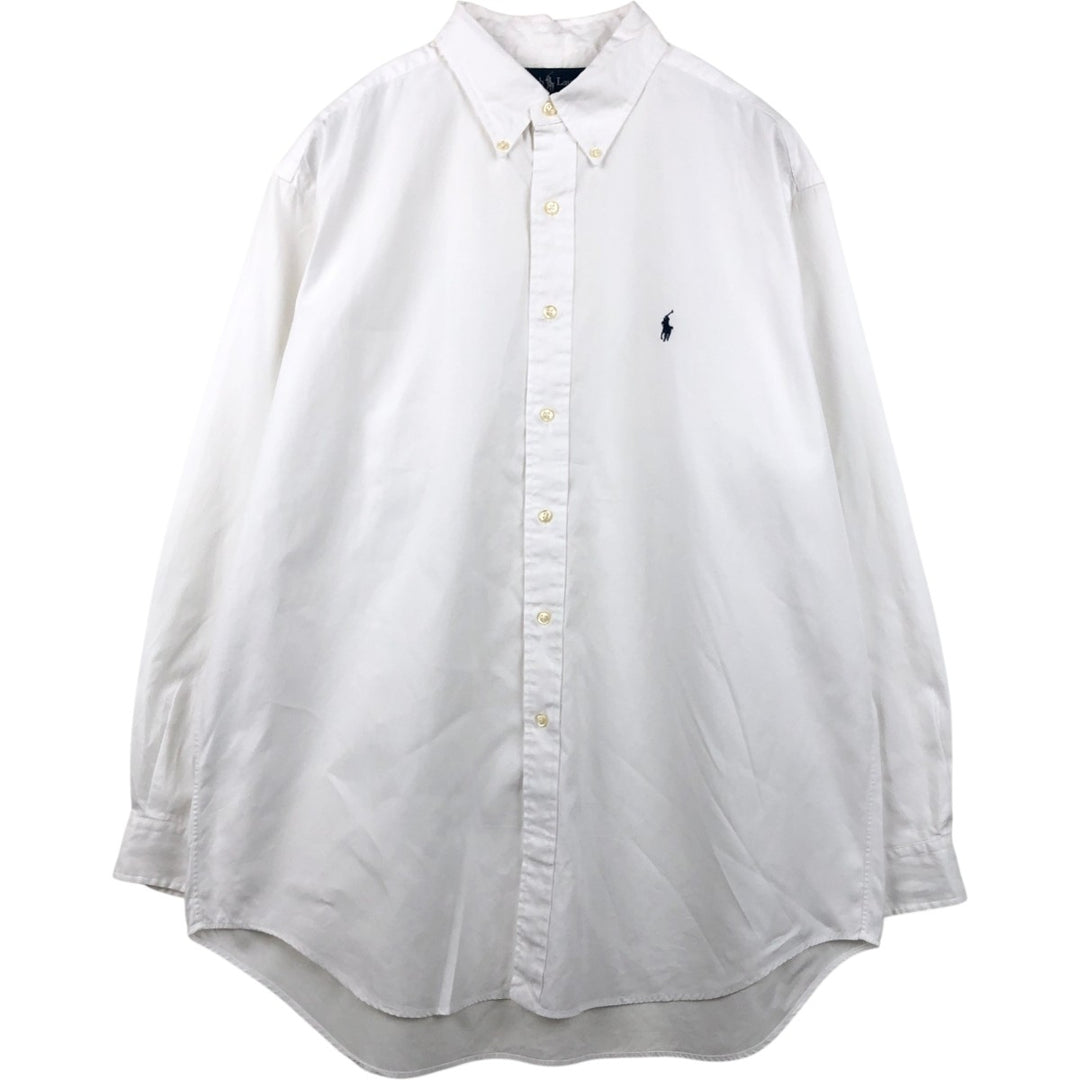 Ralph Lauren YARMOUTH long sleeve button down shirt, men's XXL size cotton white type Vintage Second Hand