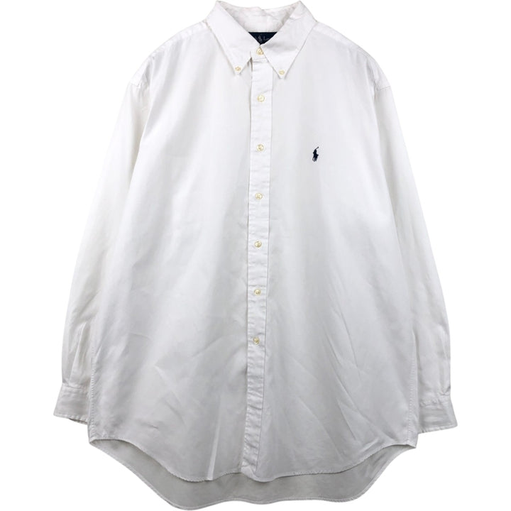 Ralph Lauren YARMOUTH long sleeve button down shirt, men's XXL size cotton white type Vintage Second Hand