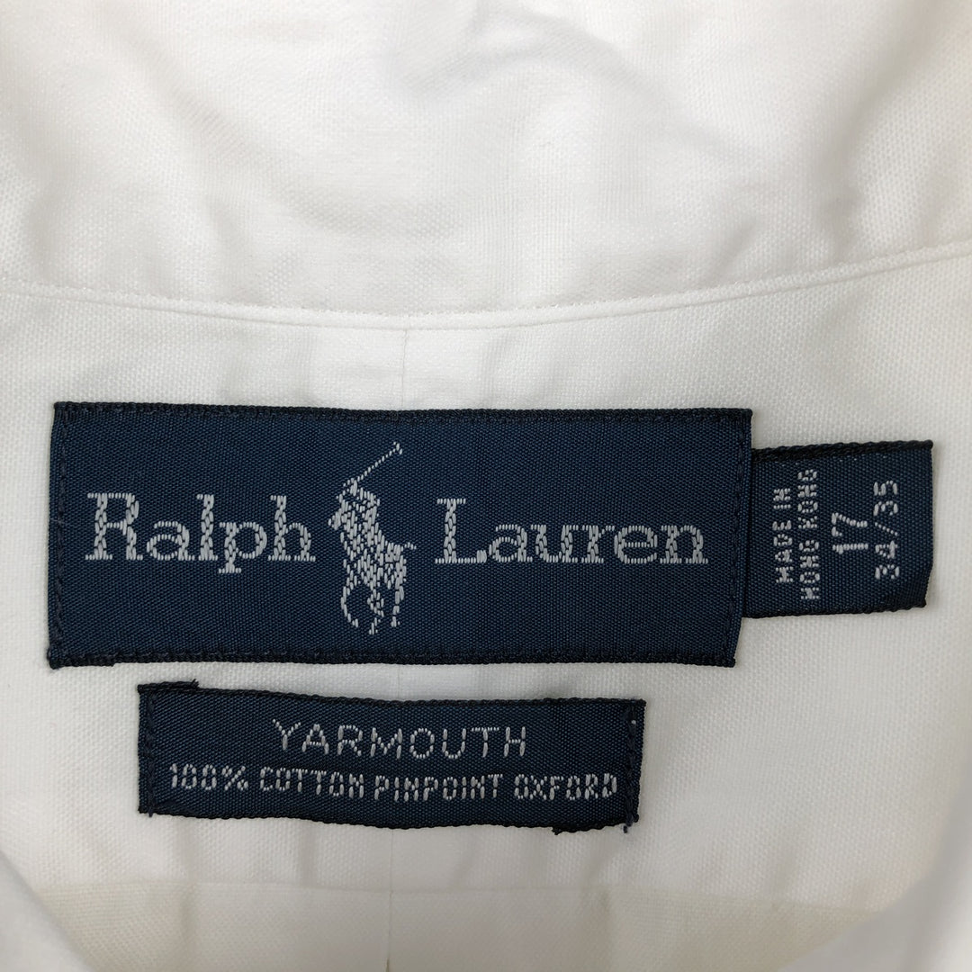 Ralph Lauren YARMOUTH long sleeve button down shirt, men's XXL size cotton white type Vintage Second Hand