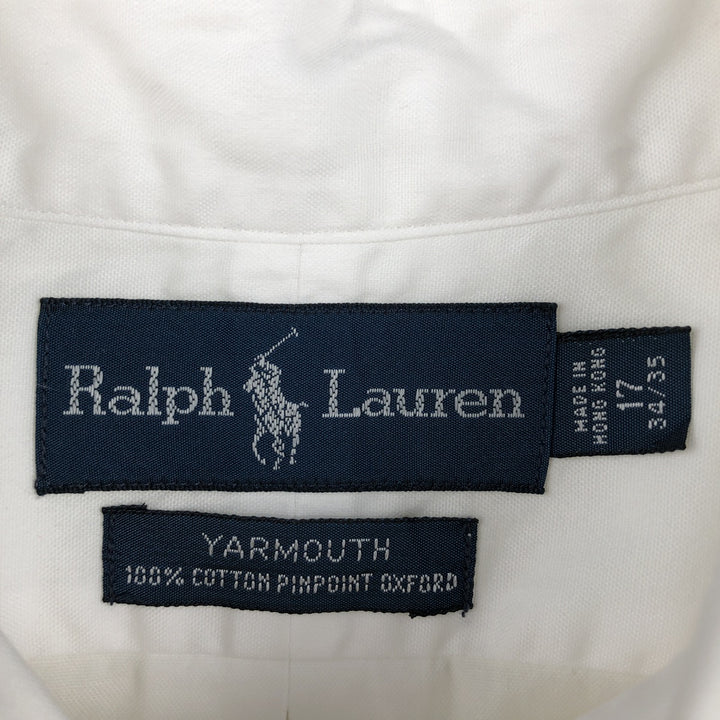 Ralph Lauren YARMOUTH long sleeve button down shirt, men's XXL size cotton white type Vintage Second Hand