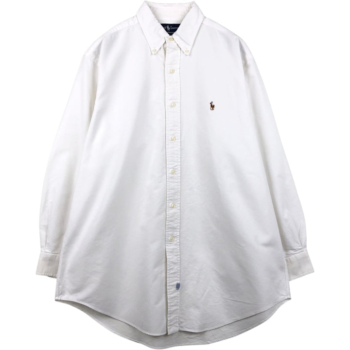 Ralph Lauren long sleeve button down shirt, men's XL size cotton white type Vintage Second Hand