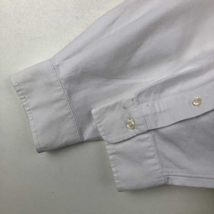 Ralph Lauren long sleeve button down shirt, men's XL size cotton white type Vintage Second Hand