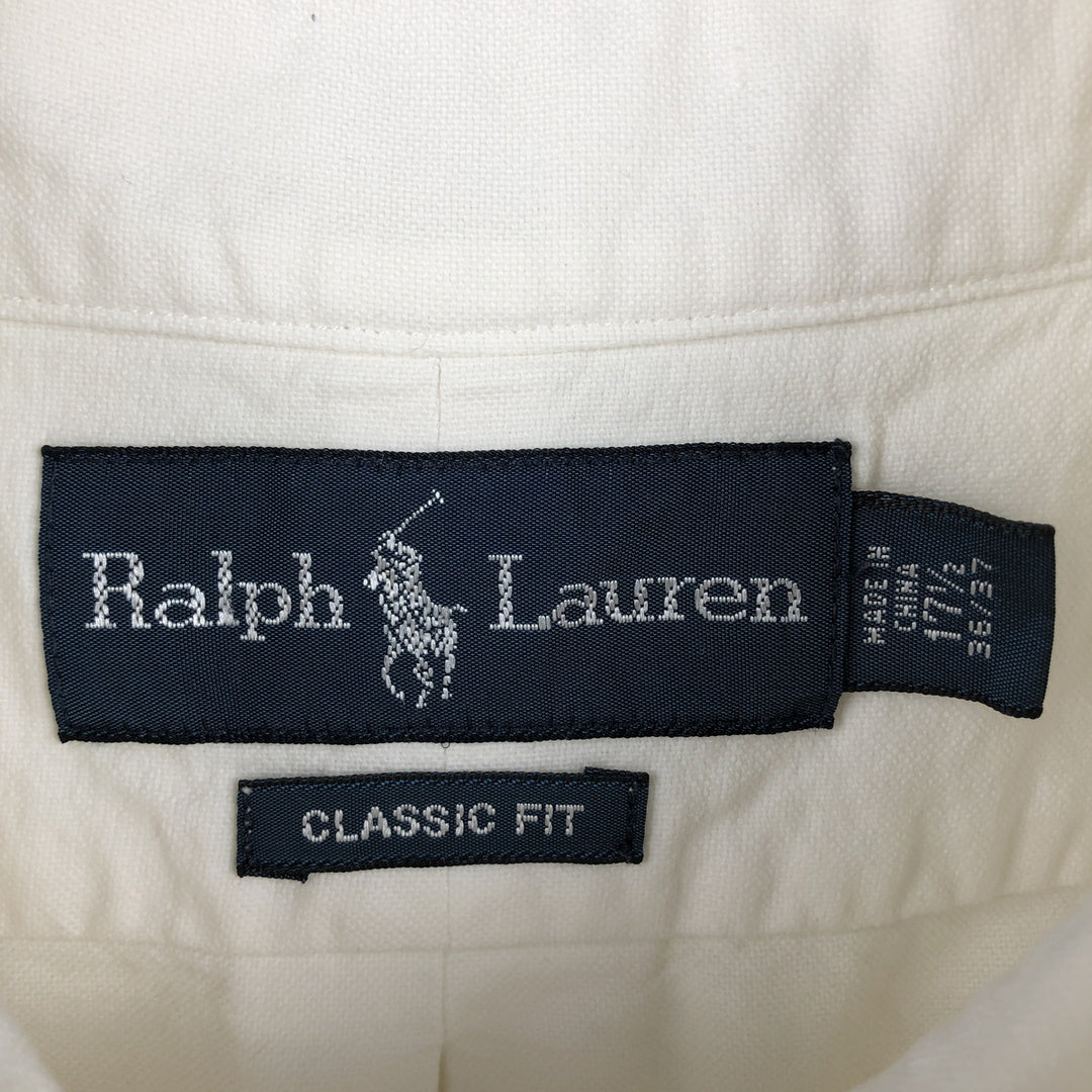 Ralph Lauren Classic Fit Long Sleeve Button Down Shirt Men's XL cotton white type Vintage Second Hand