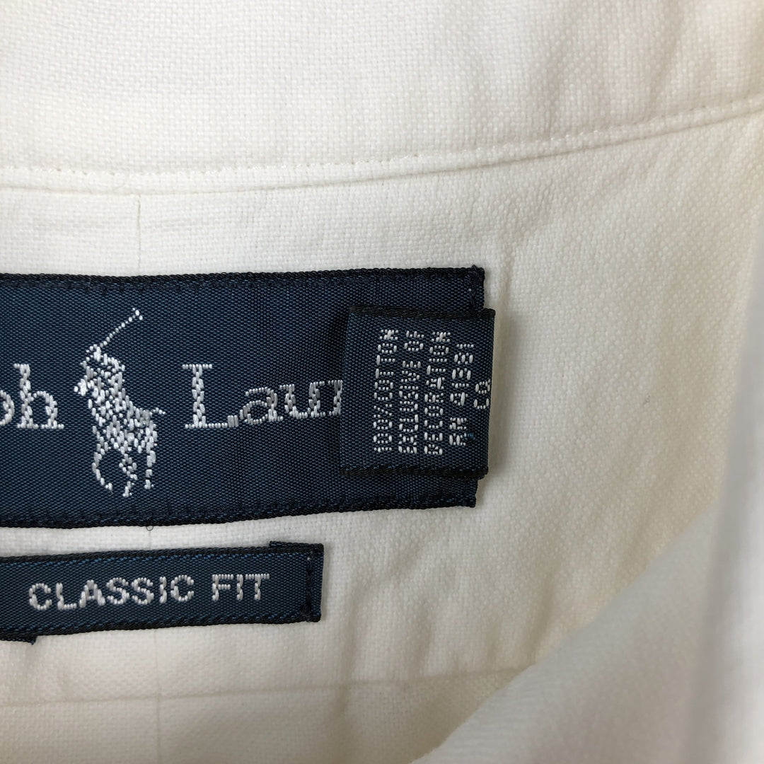 Ralph Lauren Classic Fit Long Sleeve Button Down Shirt Men's XL cotton white type Vintage Second Hand