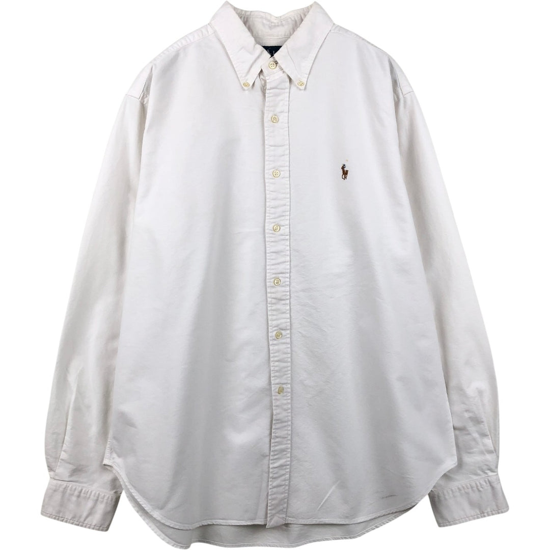 Ralph Lauren BLAKE CLASSIC FIT Long-Sleeve Button-Down Shirt, Men's Size XL (approx.) cotton white type Vintage Second Hand
