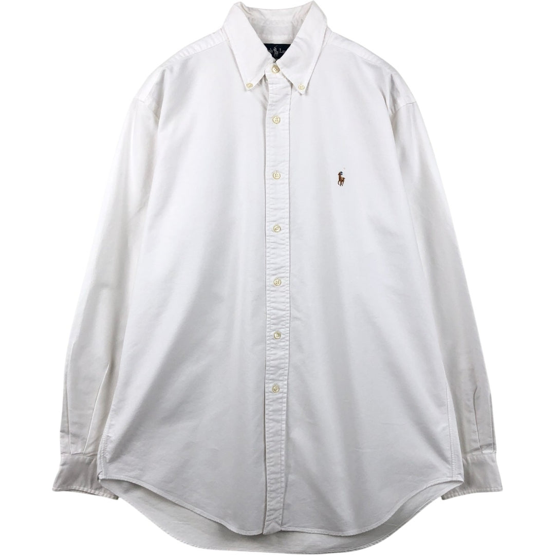 Ralph Lauren YARMOUTH long sleeve button down shirt, men's XL size cotton white type Vintage Second Hand