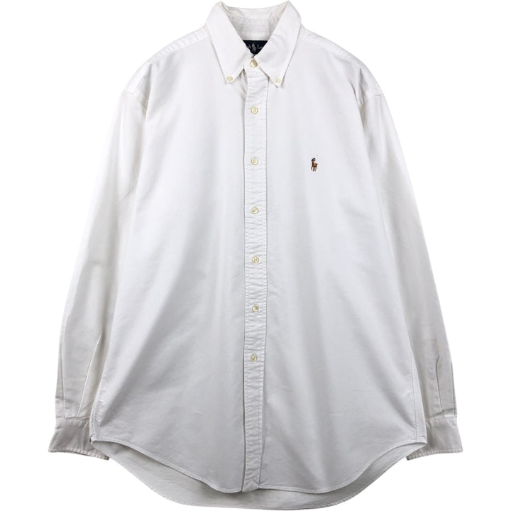 Ralph Lauren YARMOUTH long sleeve button down shirt, men's XL size cotton white type Vintage Second Hand