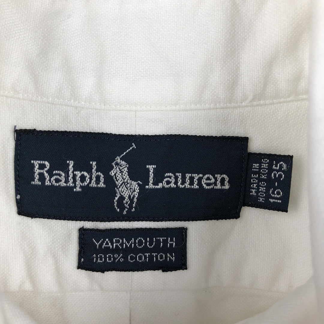 Ralph Lauren YARMOUTH long sleeve button down shirt, men's XL size cotton white type Vintage Second Hand