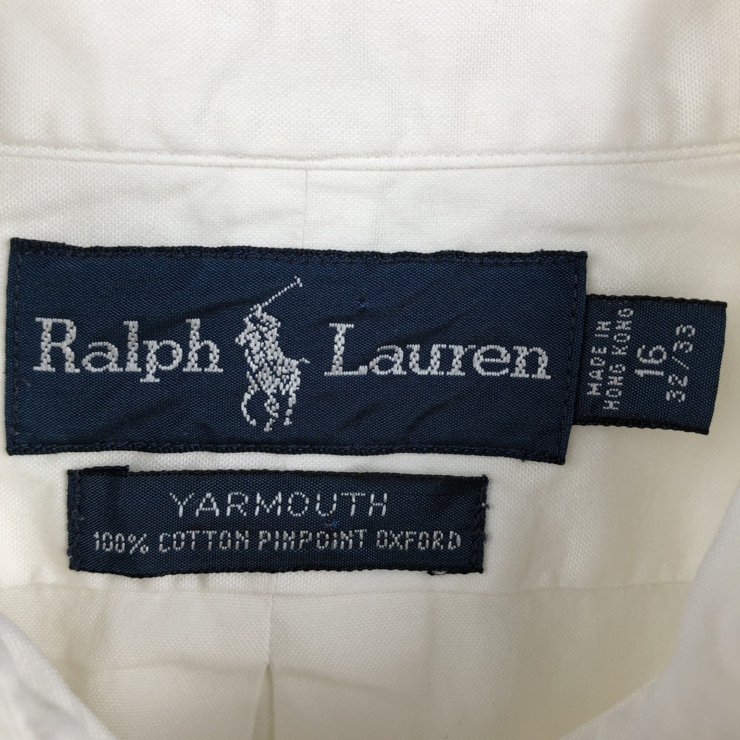 Ralph Lauren YARMOUTH long sleeve button down shirt, men's XL size cotton white type Vintage Second Hand