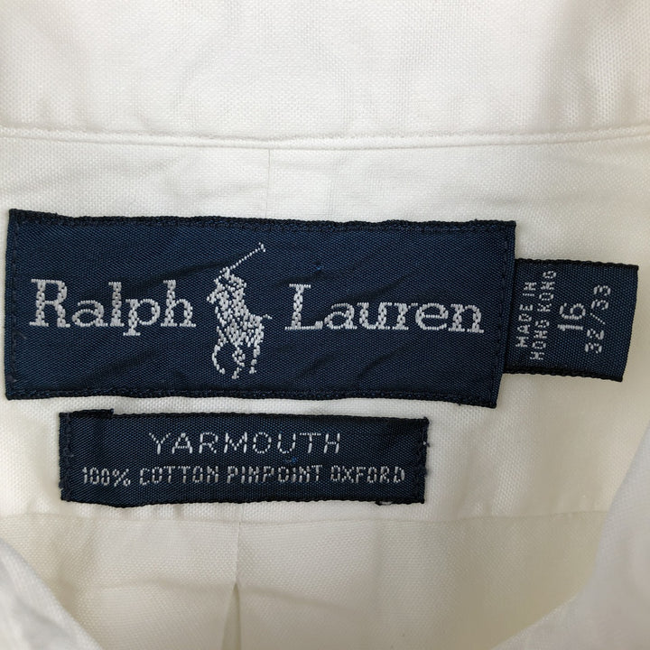 Ralph Lauren YARMOUTH long sleeve button down shirt, men's XL size cotton white type Vintage Second Hand