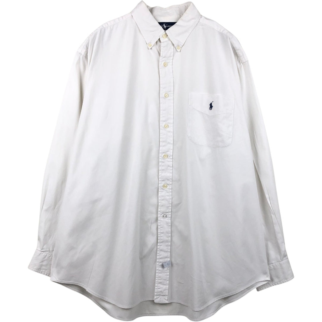 Ralph Lauren long sleeve button down shirt, men's XXL size cotton white type Vintage Second Hand