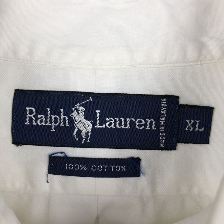 Ralph Lauren long sleeve button down shirt, men's XXL size cotton white type Vintage Second Hand