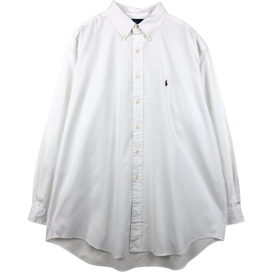 Ralph Lauren YARMOUTH long sleeve button down shirt, men's XXL size cotton white type Vintage Second Hand